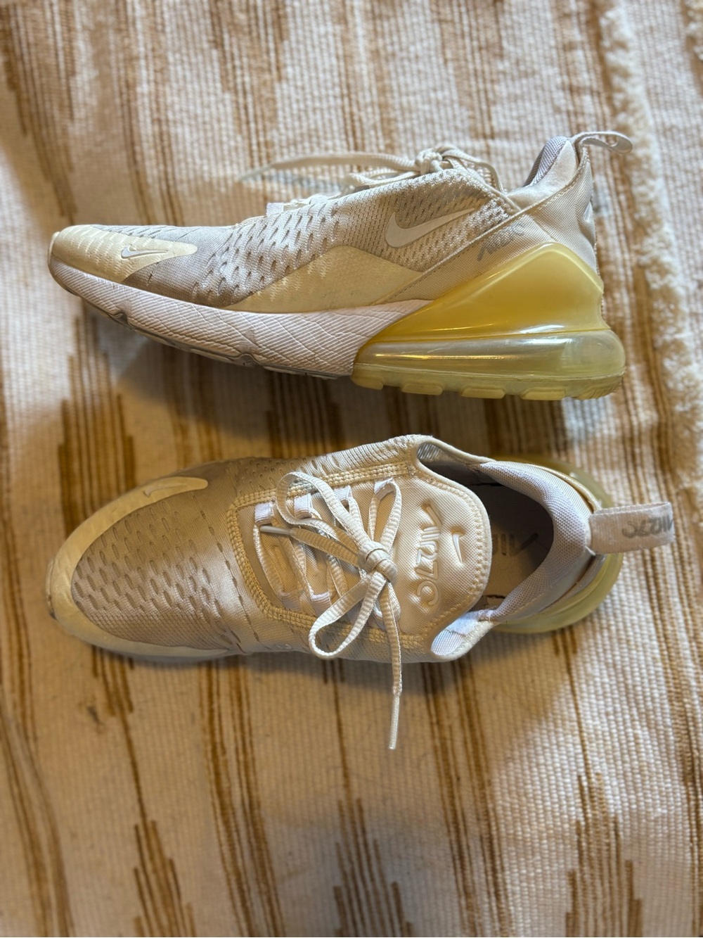 Nike Air Max Sneakers in Off-White and Pale Yellow